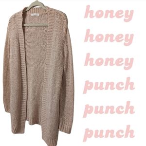 Honey Punch Blush Pink Knit Cardigan Size S